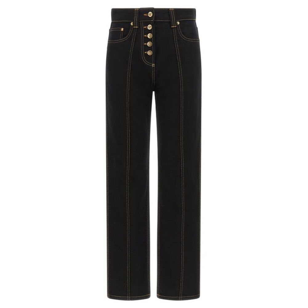 Versace Black Cotton High-Waisted Women's Jean